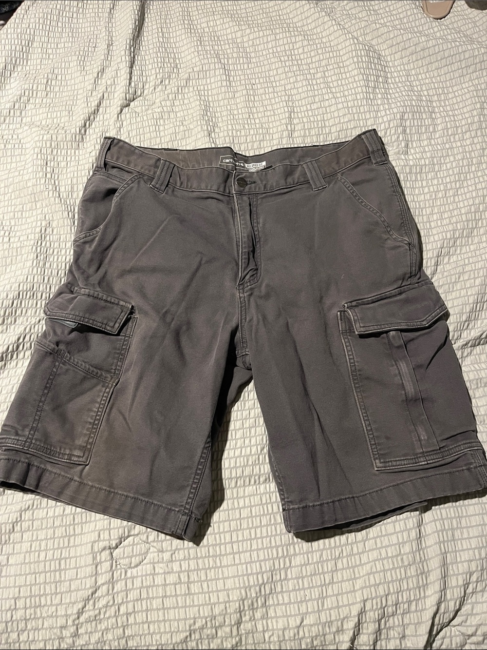 Carhartt Relaxed Fit Cargo Shorts Men’s Size 36 Gray Work Utility Shorts